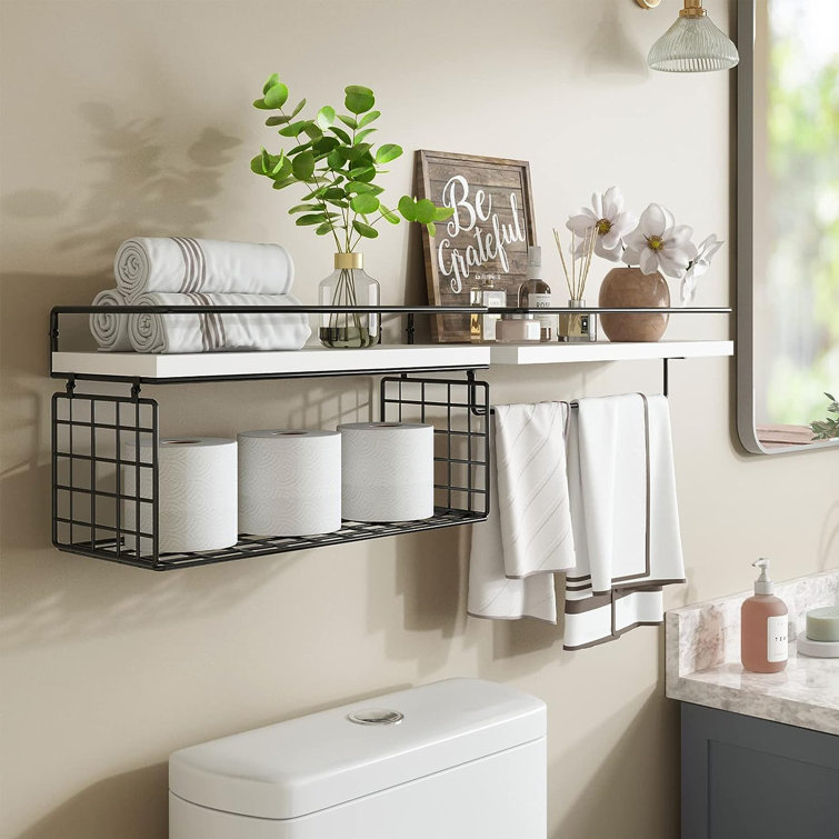 Latitude Run 2 1 Tier Wall Mounted Floating Shelves With Wire